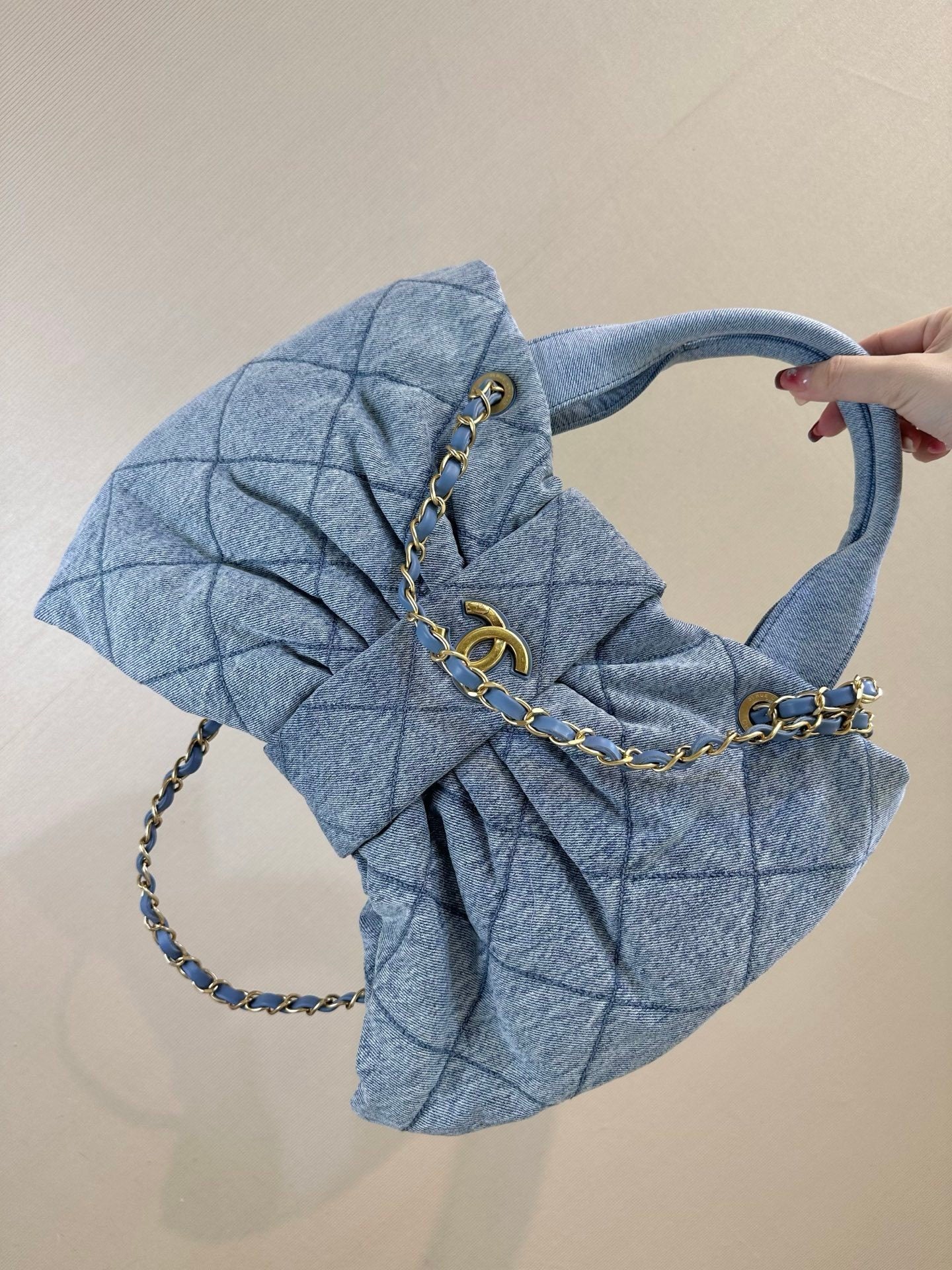Denim Bow Women Bag