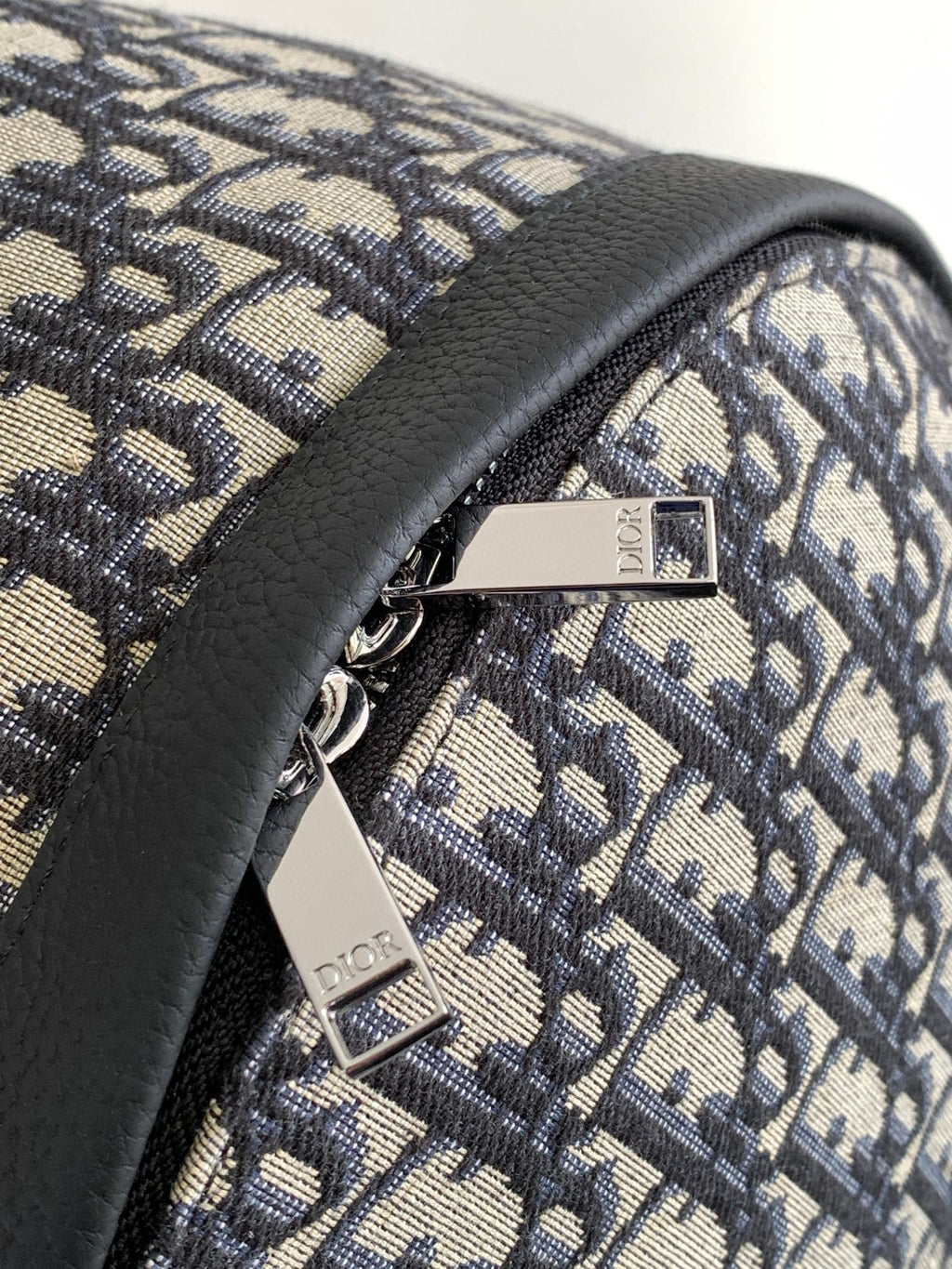 Beige and Black Oblique Men Bagpack