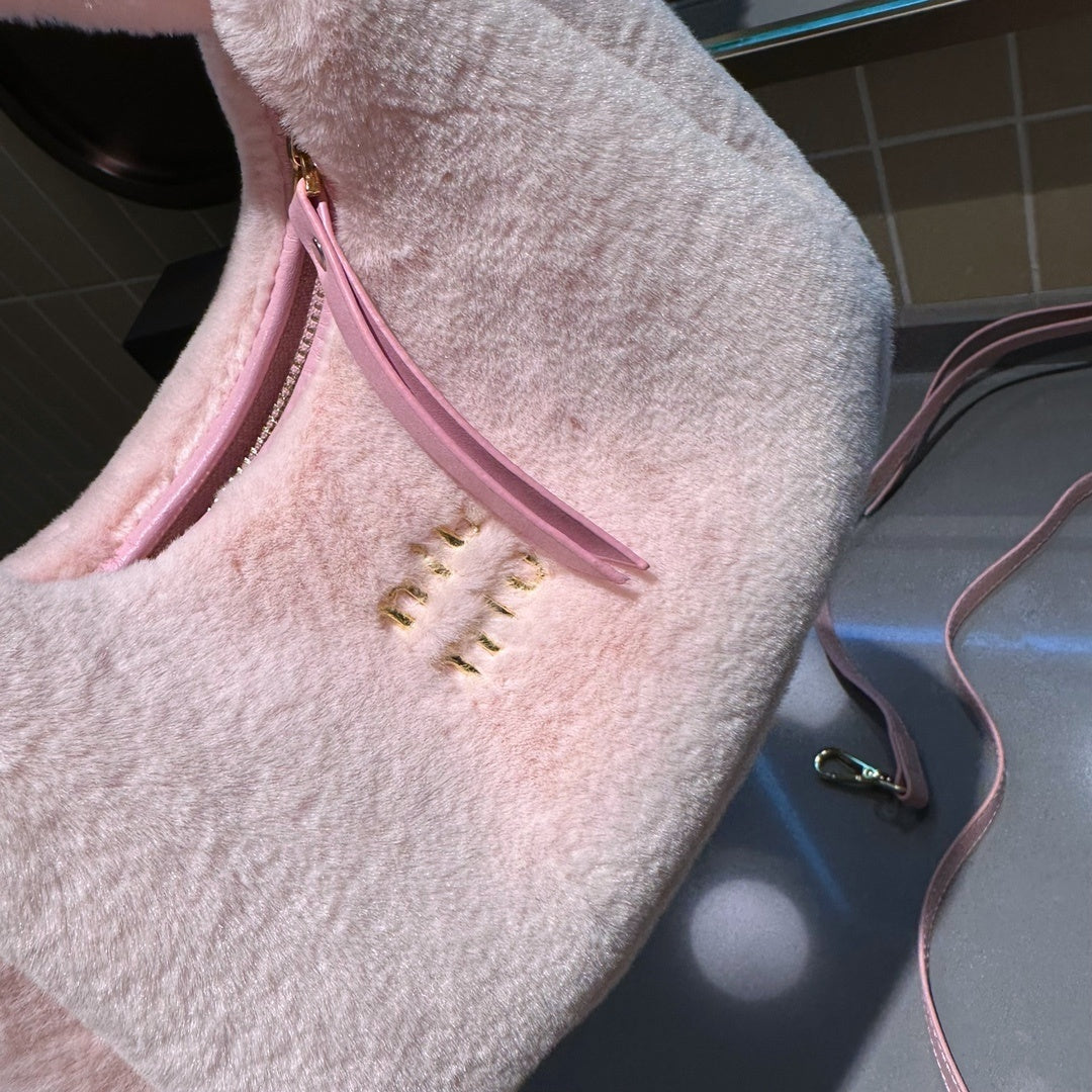 Pink Fur Women Bag