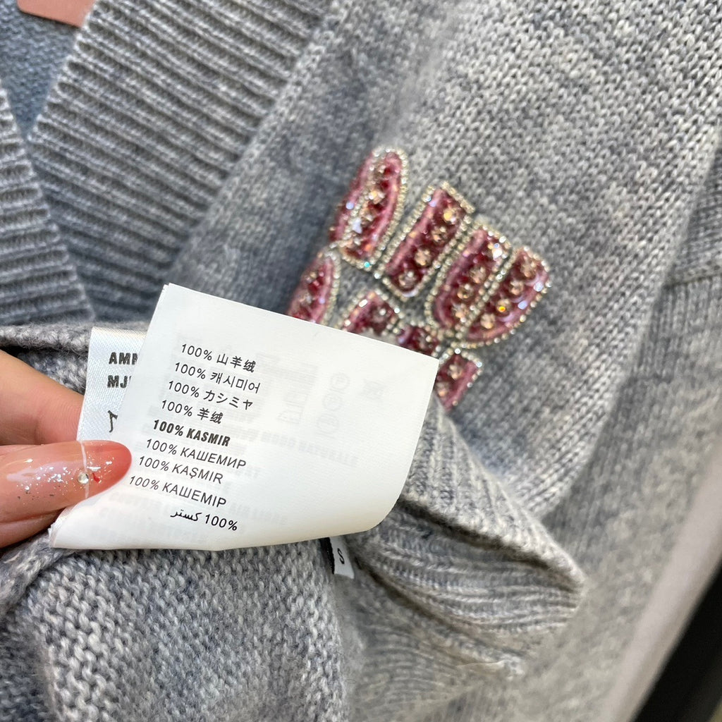 V-neck Cardigan Women Sweater