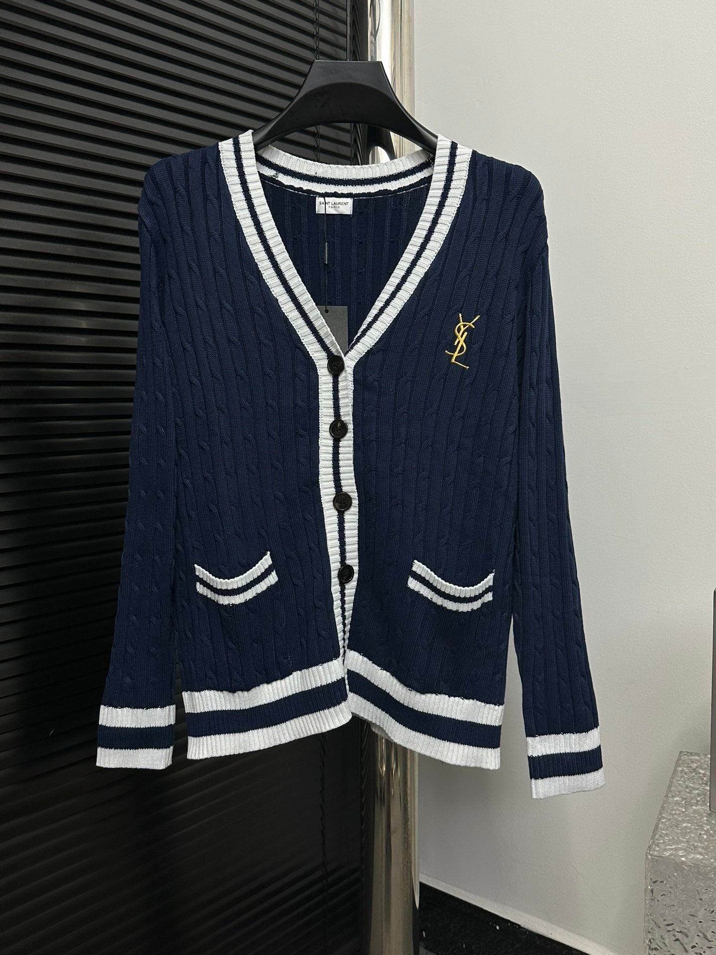 Blue Cardigan Women Sweater