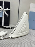 White Saffiano Triangle Women Bag