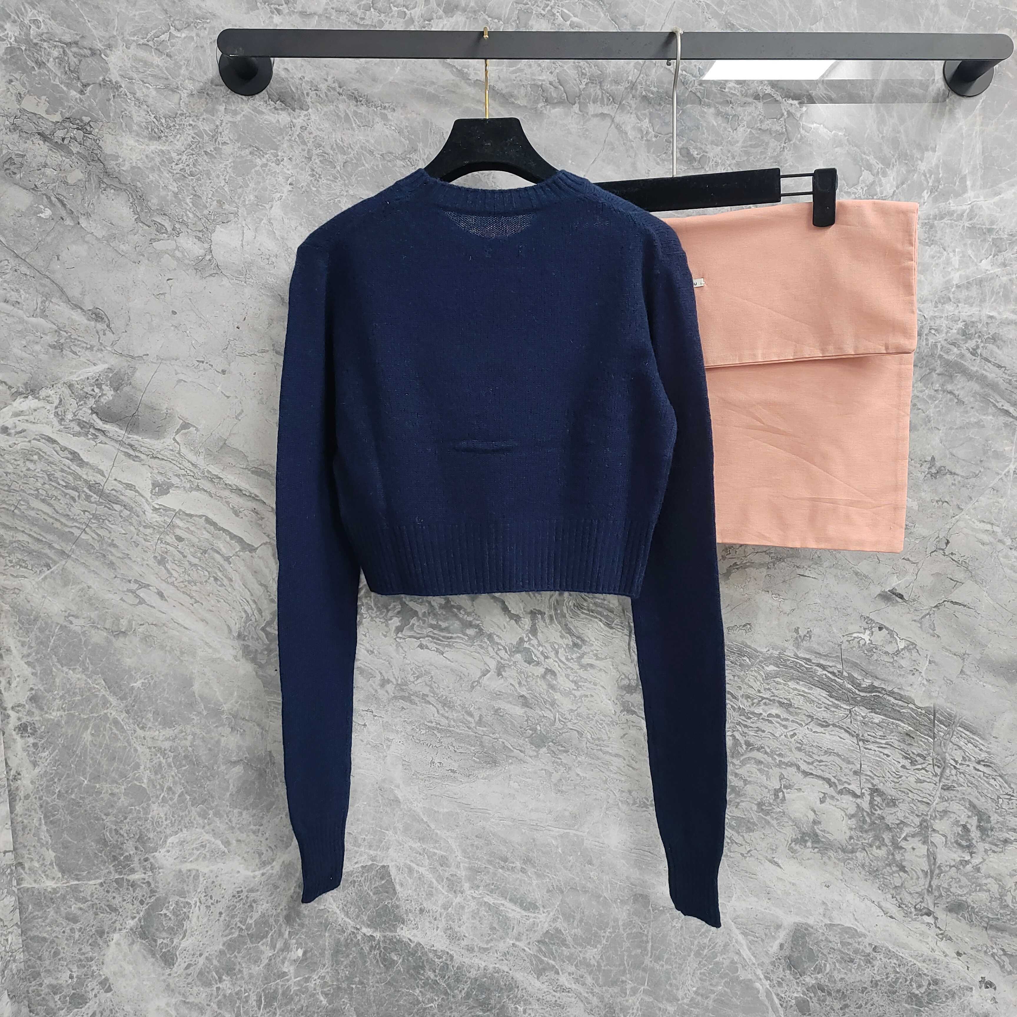 Blue Crop Women Sweater