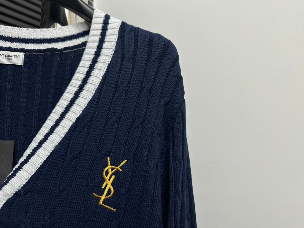 Blue Cardigan Women Sweater