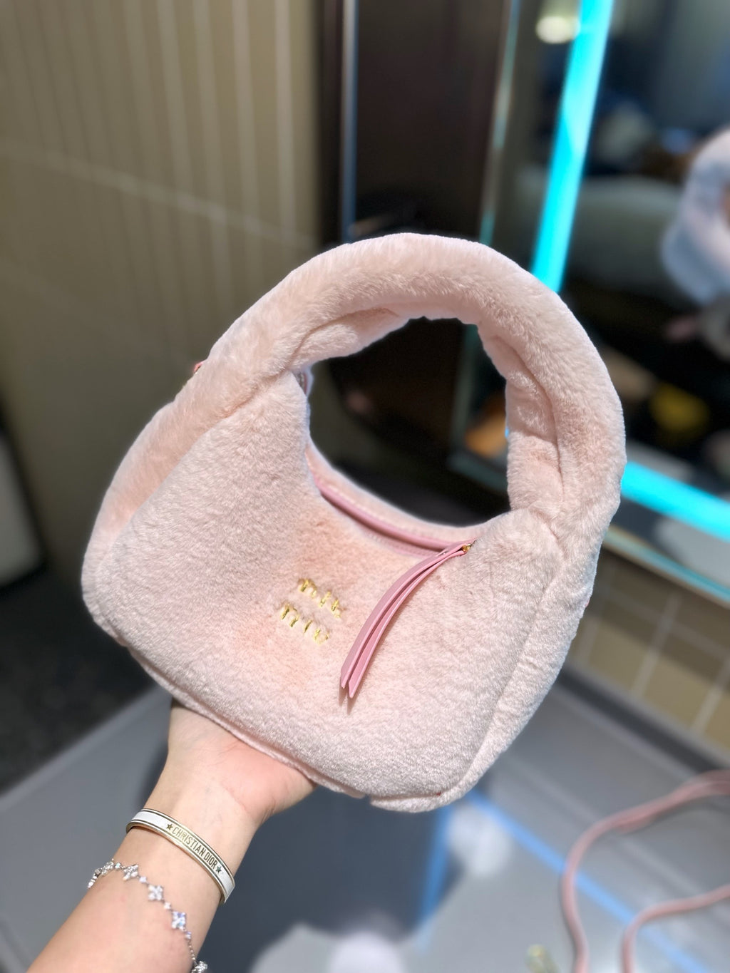 Pink Fur Women Bag