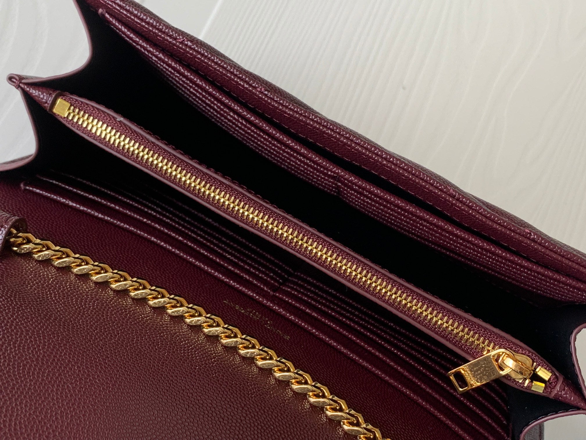 Burgundy Envelope Chain Women Bag