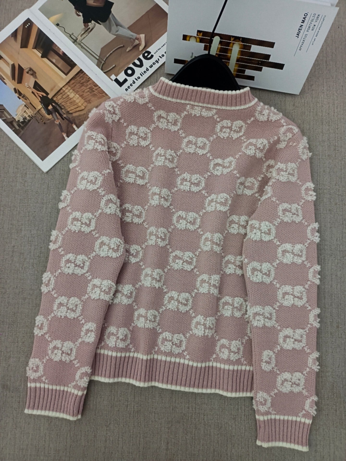 Light Pink Cardigan Women Sweater