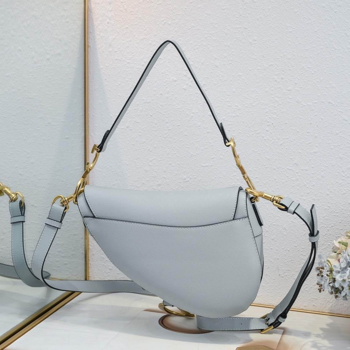 Baby Blue Saddle Women Bag