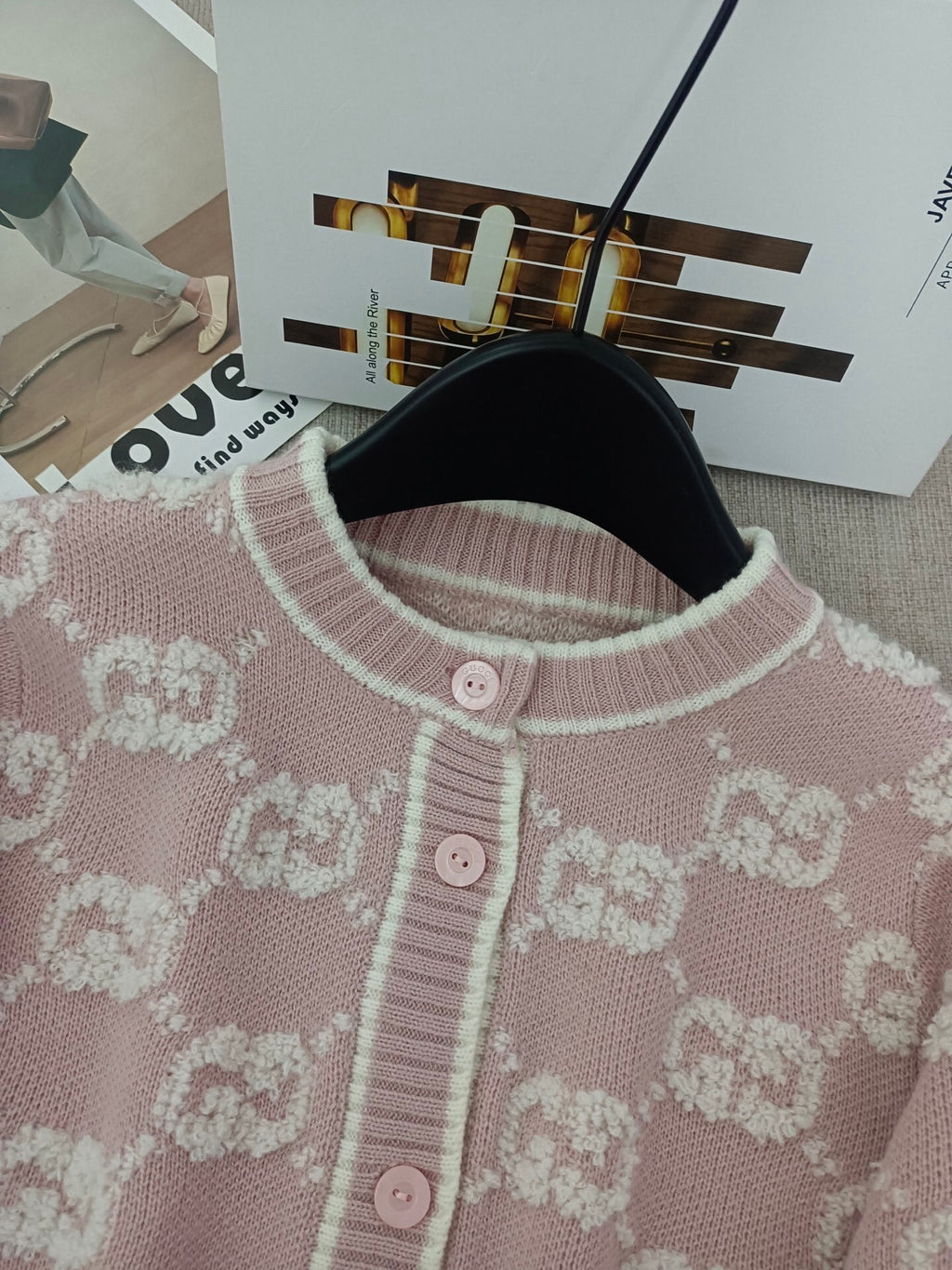 Light Pink Cardigan Women Sweater