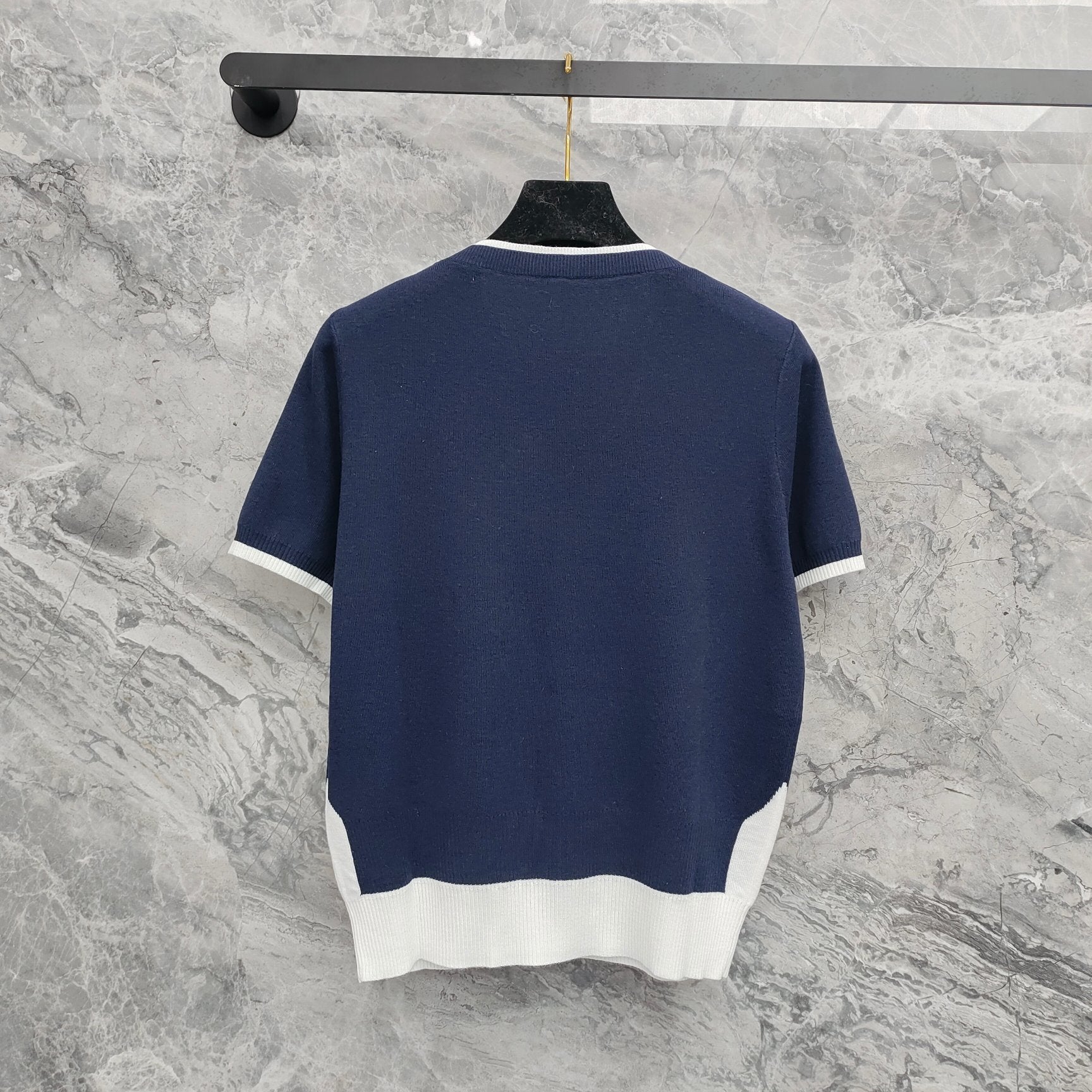 Blue and White Women T-shirt