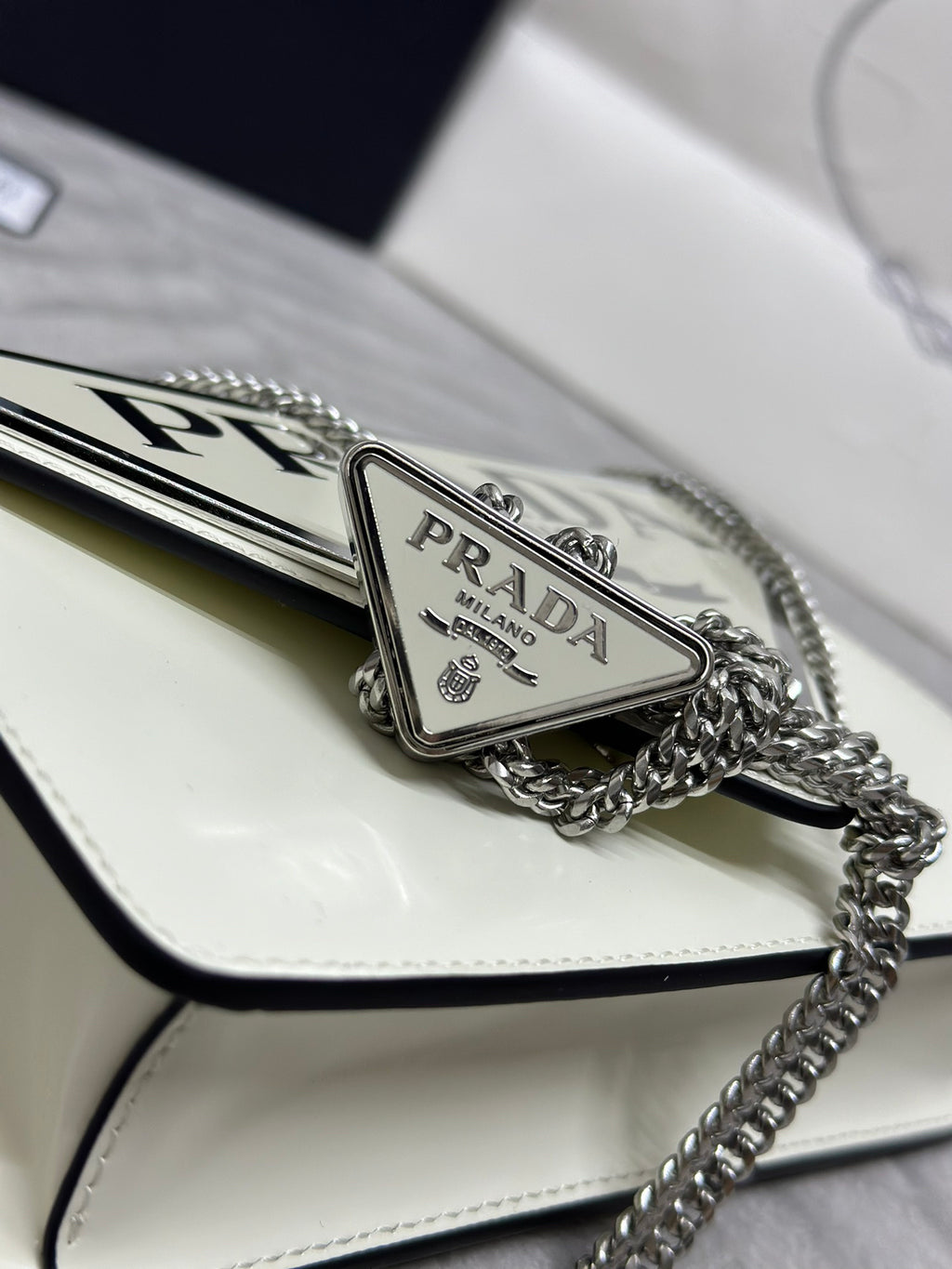 White Triangle Crossbody Women Bag
