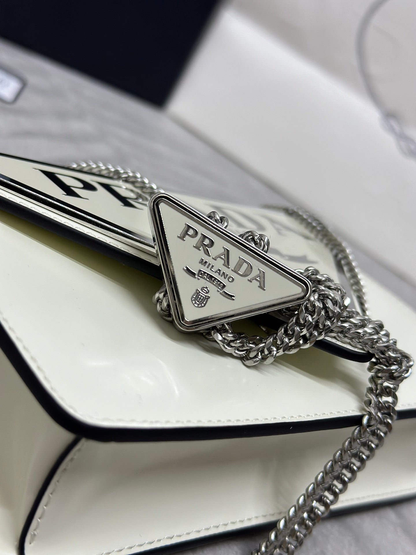 White Triangle Crossbody Women Bag
