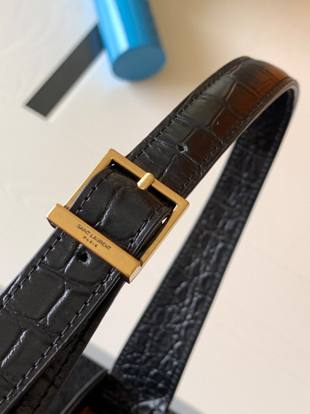 Black Le 5 A 7 Women Bag In Croc-embossed Leather