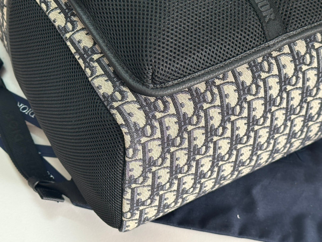 Beige and Black Oblique Jacquard Men Bagpack