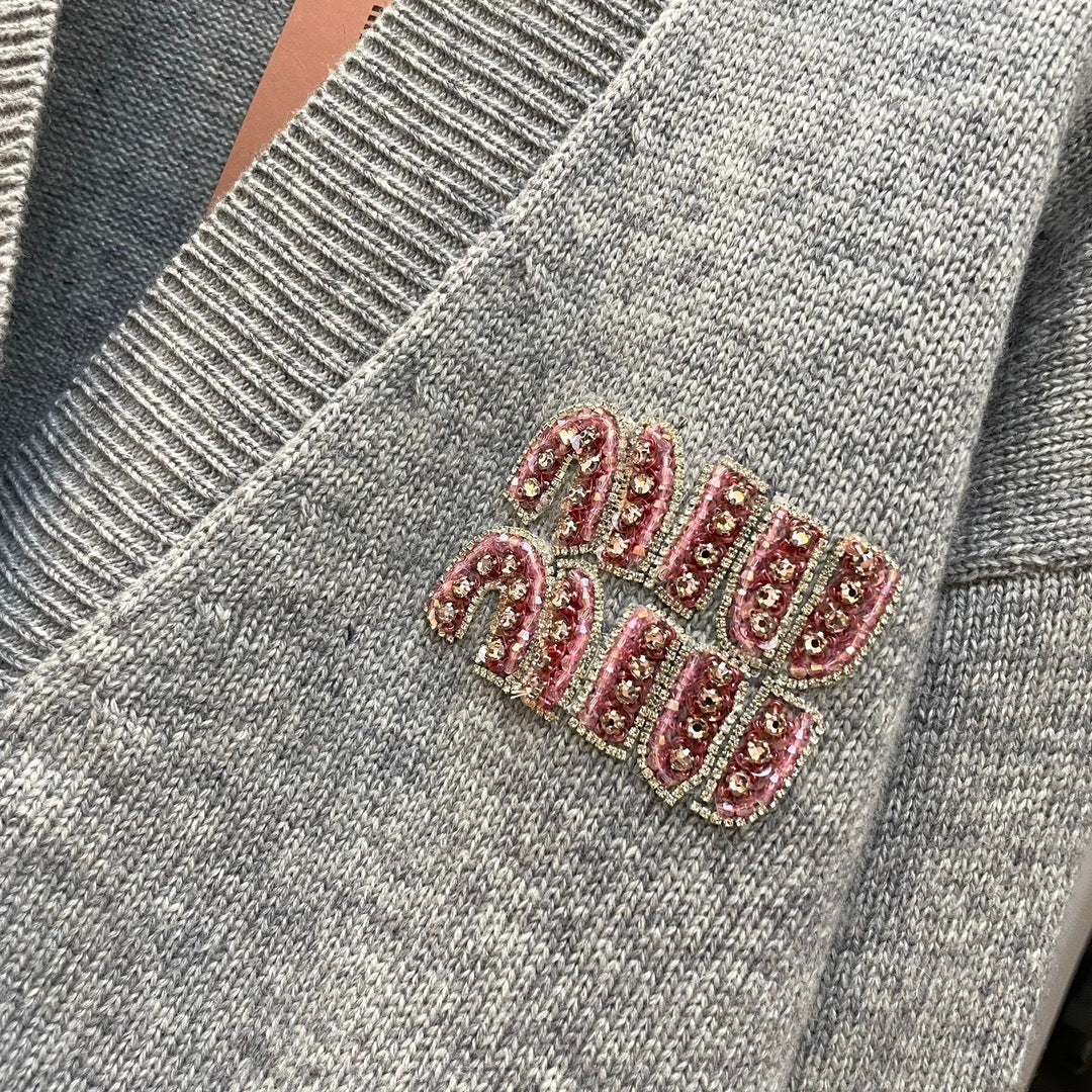 V-neck Cardigan Women Sweater