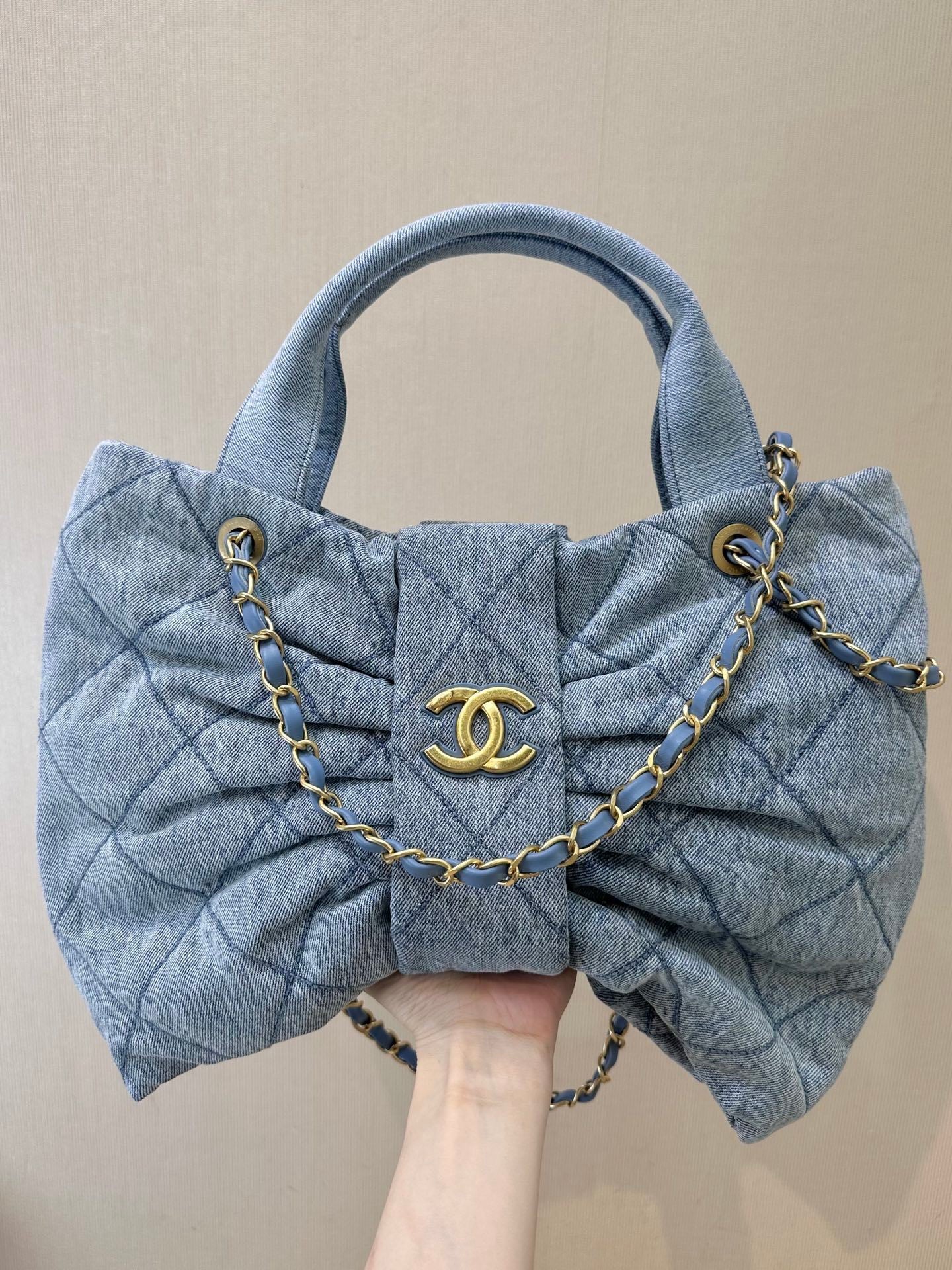 Denim Bow Women Bag