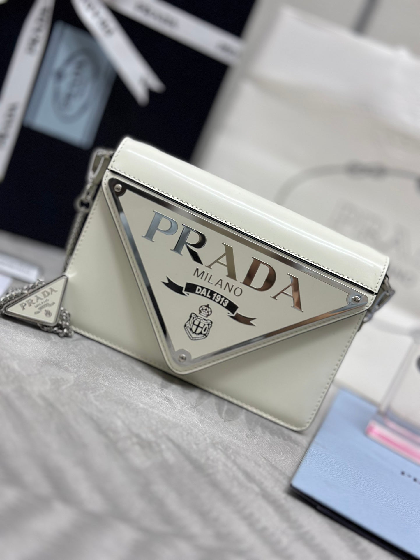 White Triangle Crossbody Women Bag