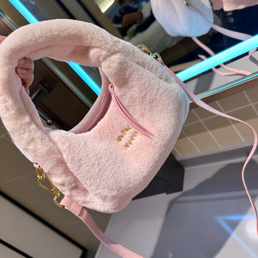 Pink Fur Women Bag