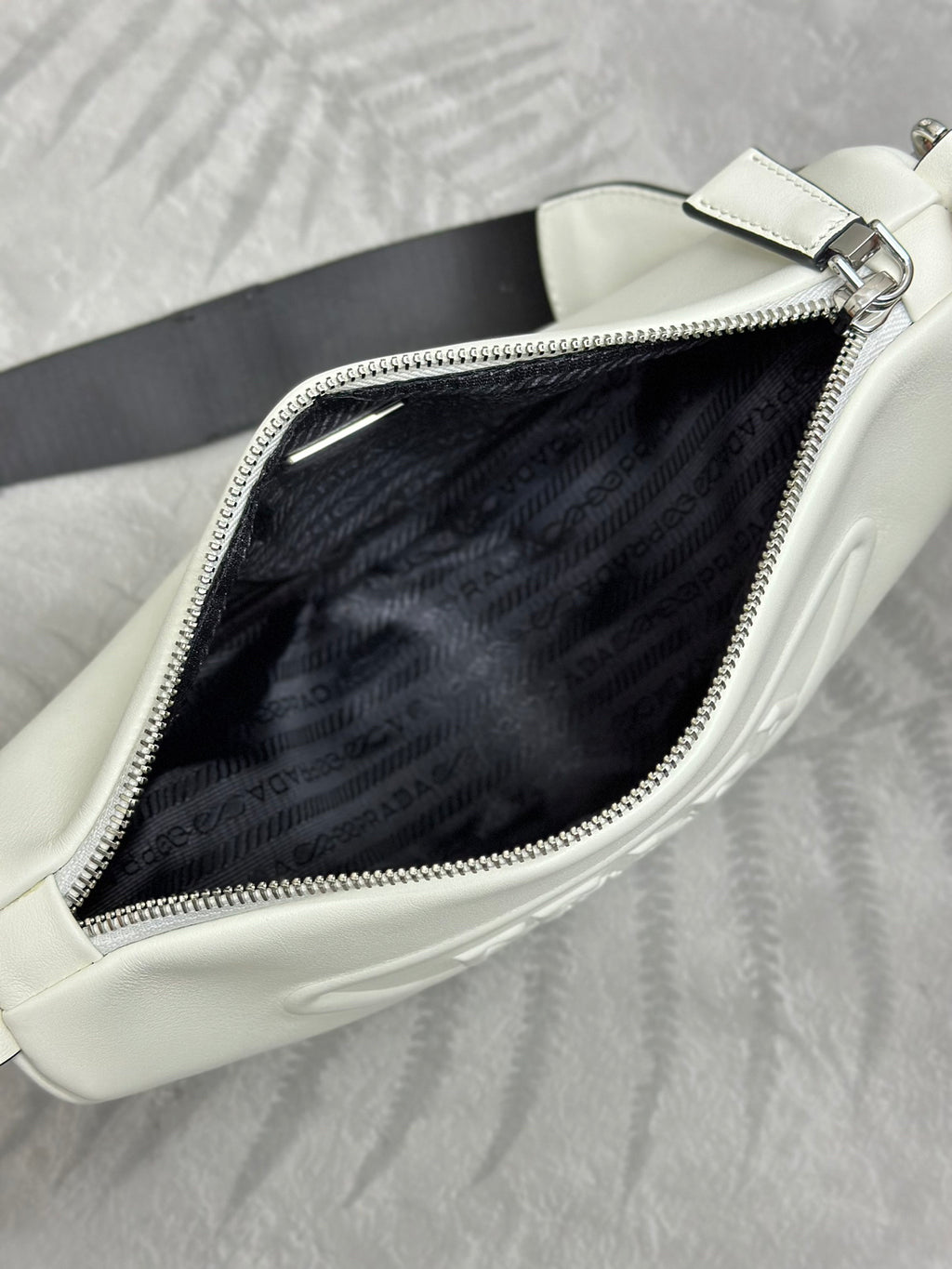 White Saffiano Triangle Women Bag