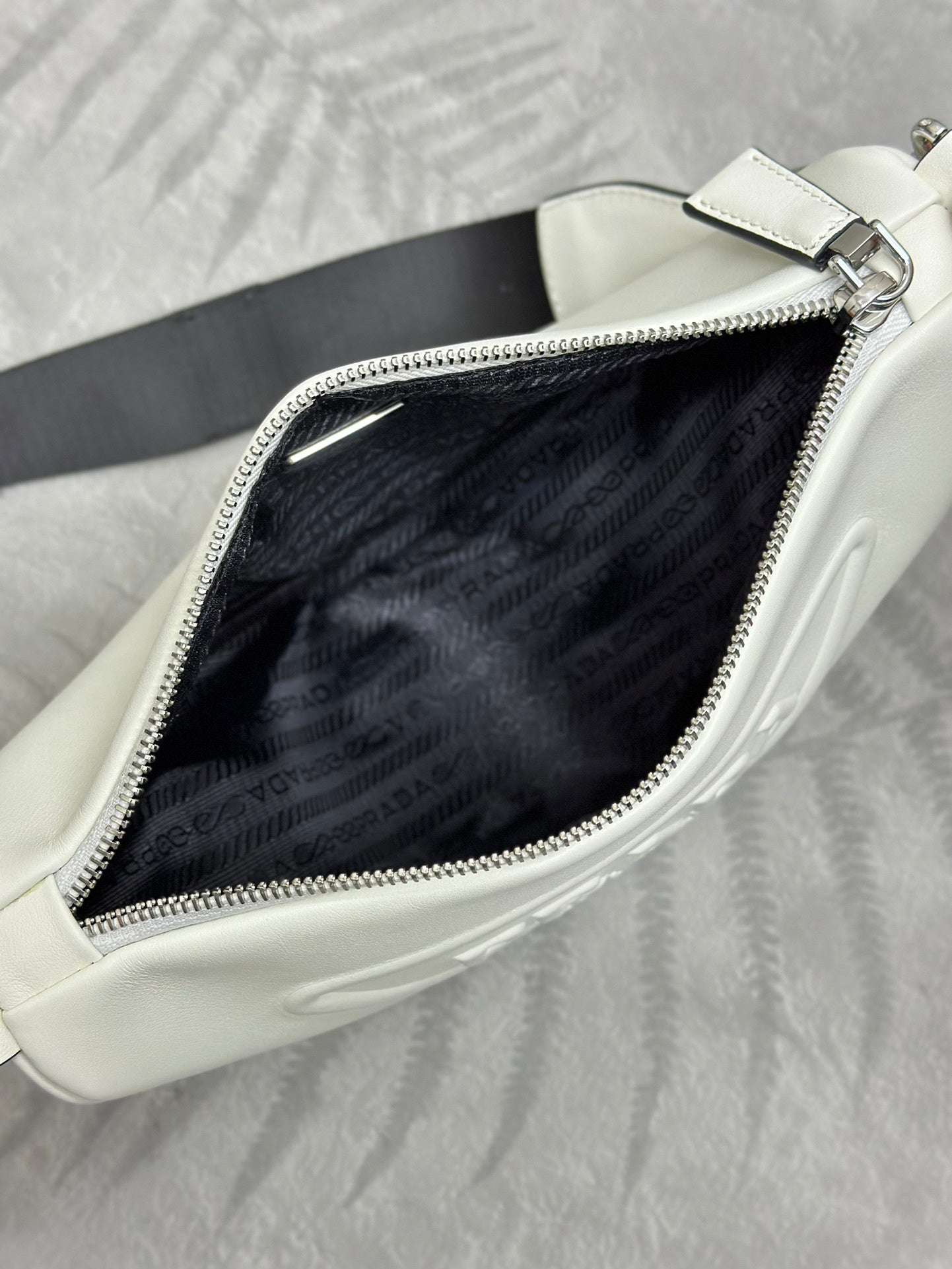 White Saffiano Triangle Women Bag