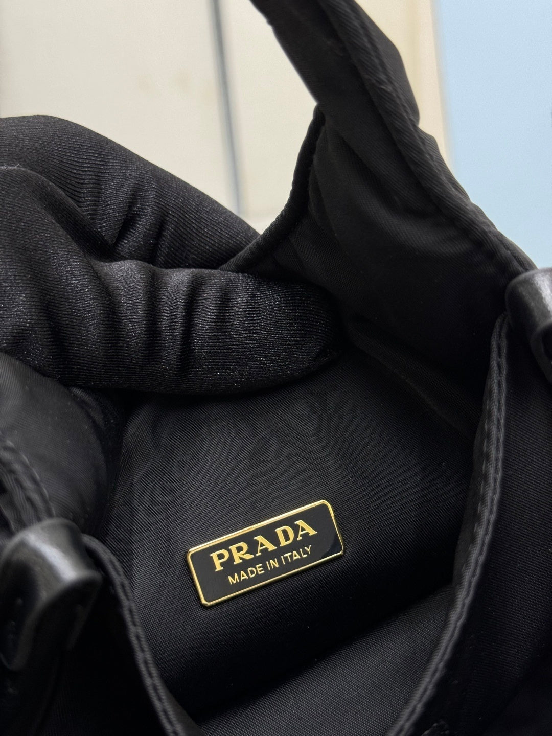 Black Padded Re-Nylon Women Bag